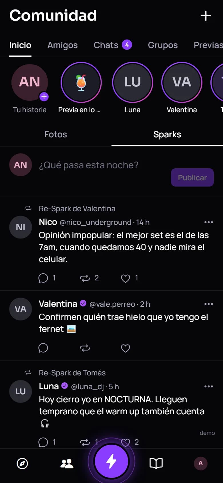 Pantalla 04 de SPARK: Comunidad